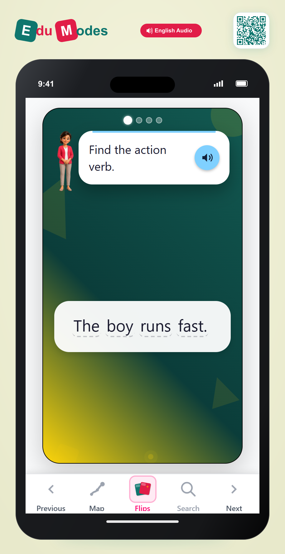 Verb in a sentence - Interactive Learning Game Preview