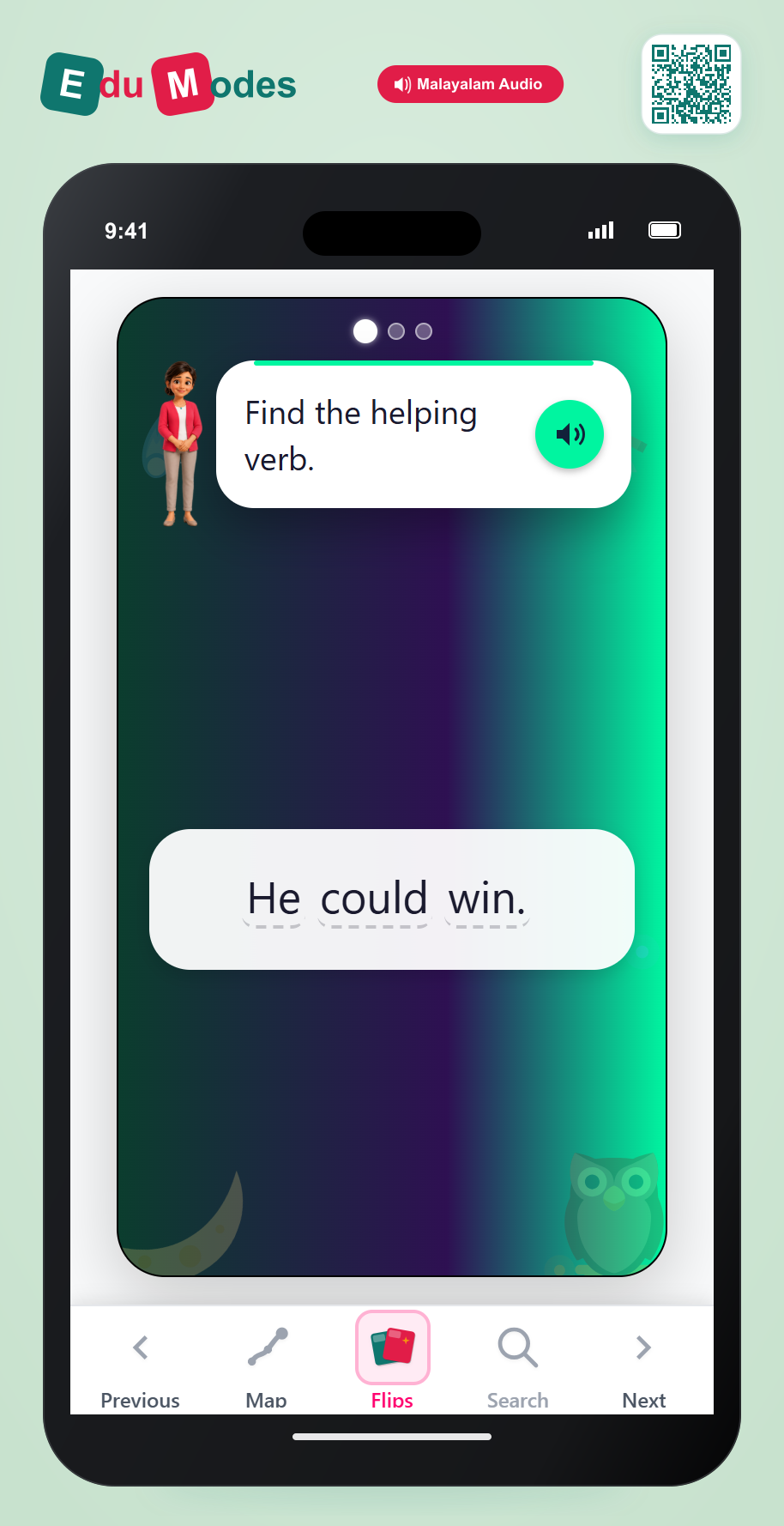 Find Helping Verbs - Modals (Malayalam) - Interactive Learning Game Preview