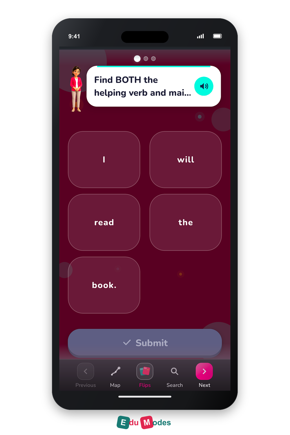 Find Both Verbs 1 (Malayalam) - Interactive Learning Game Preview