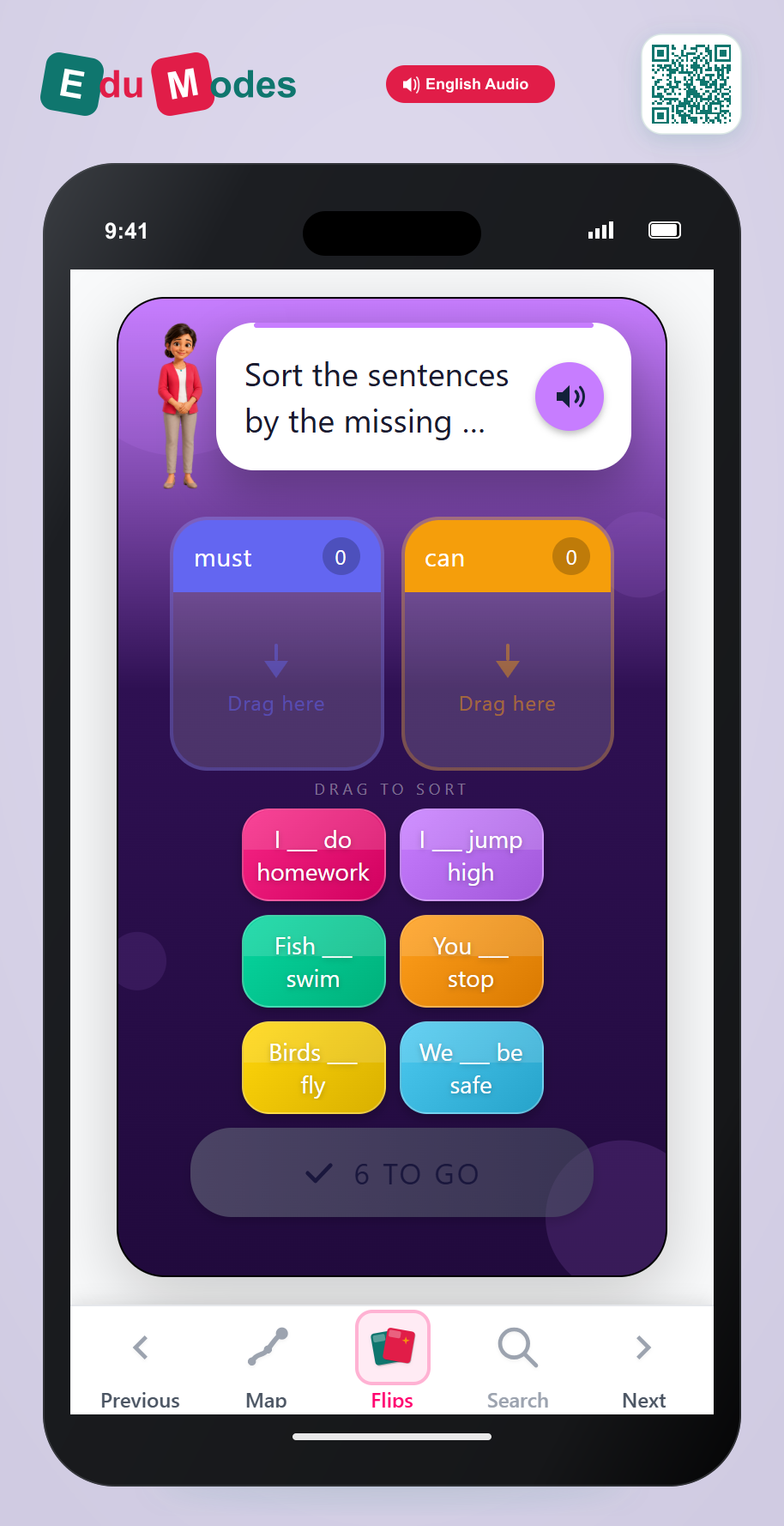 Use the correct modal verb - Sort - Interactive Learning Game Preview