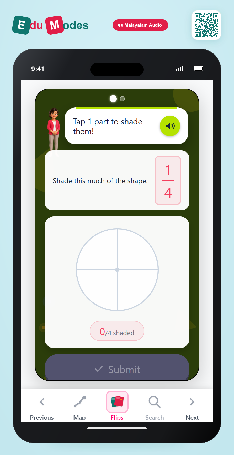 Quarter of a Shape (Malayalam) - Interactive Learning Game Preview