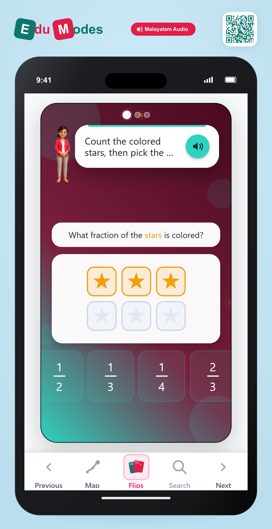 Reading Group Fractions (Malayalam) - Interactive Learning Game Preview