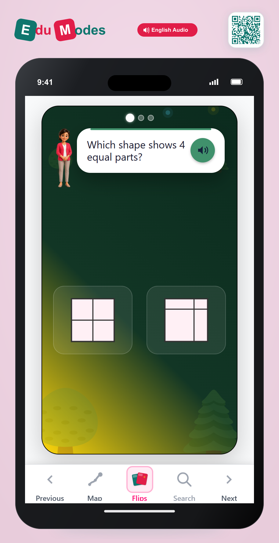 Find Equal Quarters - Interactive Learning Game Preview