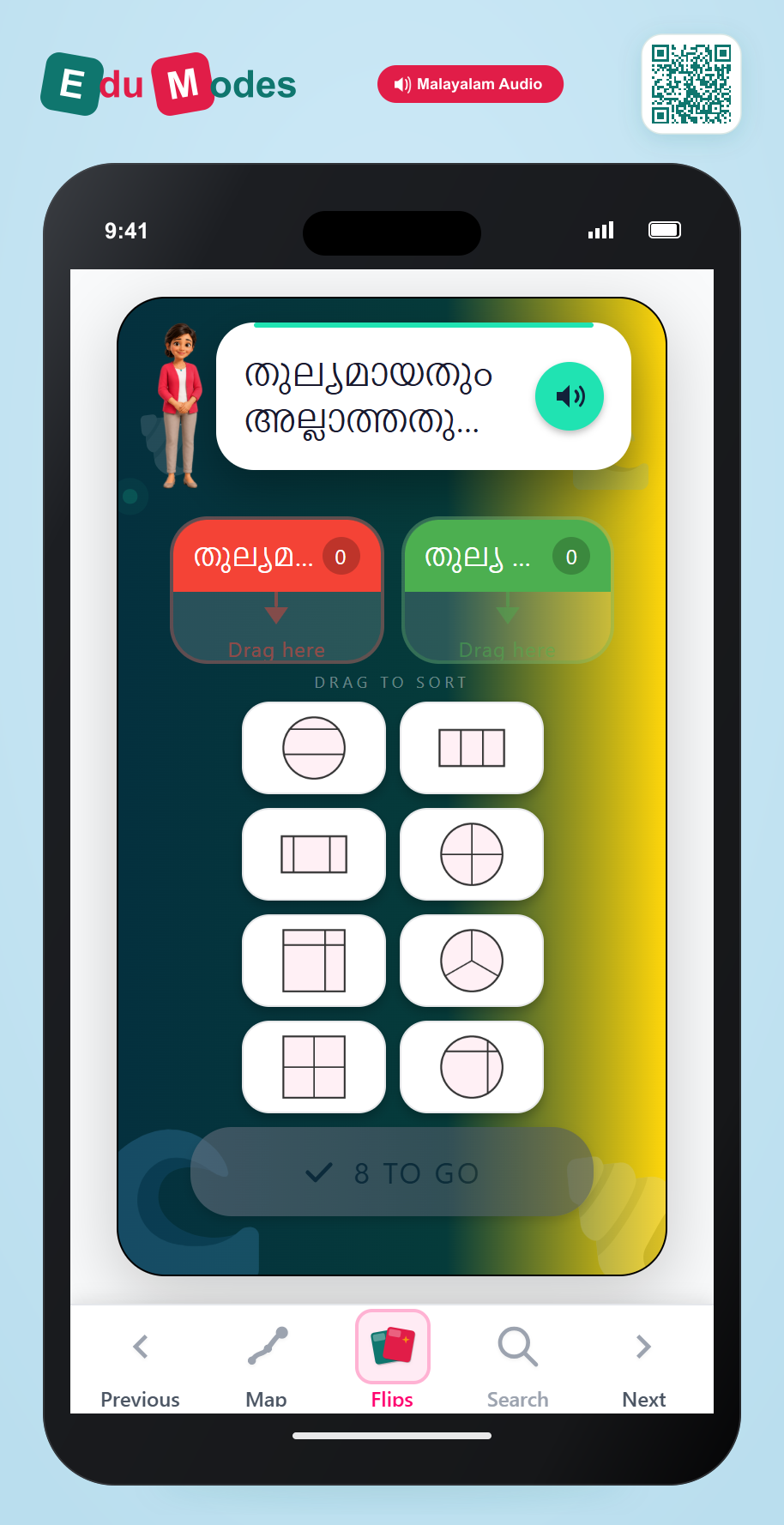 Sort All Shapes (Malayalam) - Interactive Learning Game Preview