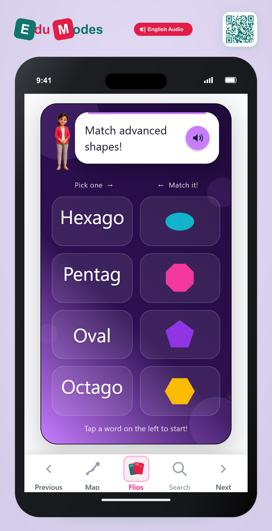 Advanced Shapes Vocabulary - Interactive Learning Game Preview