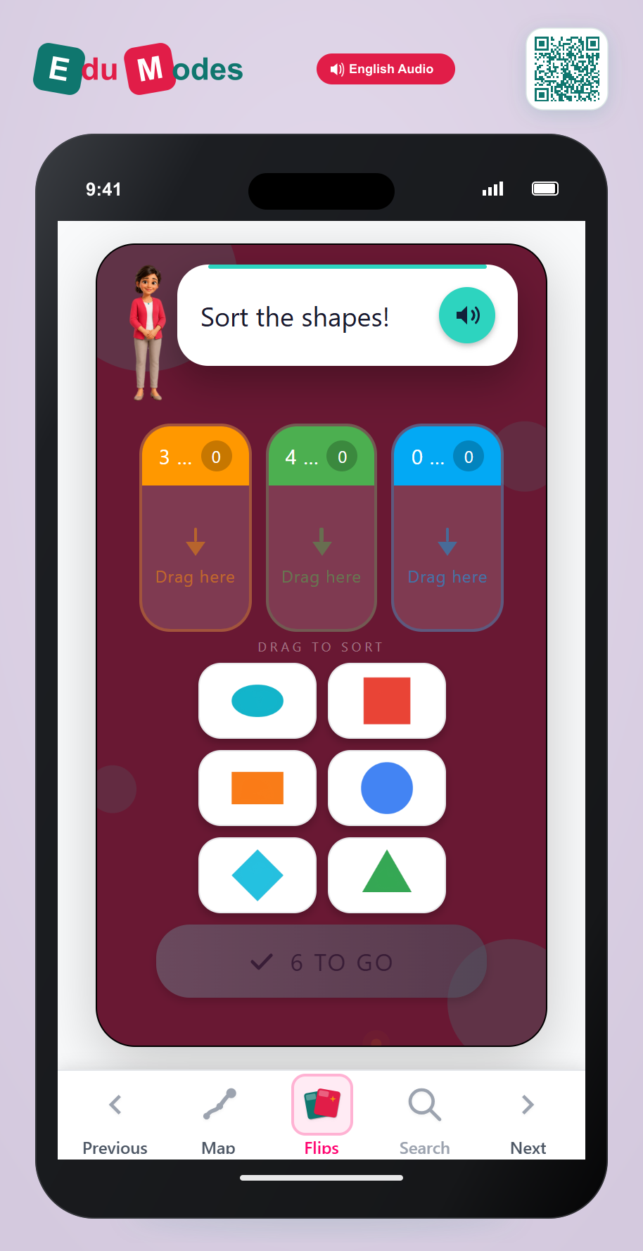 Sort shapes by their vertices - Interactive Learning Game Preview