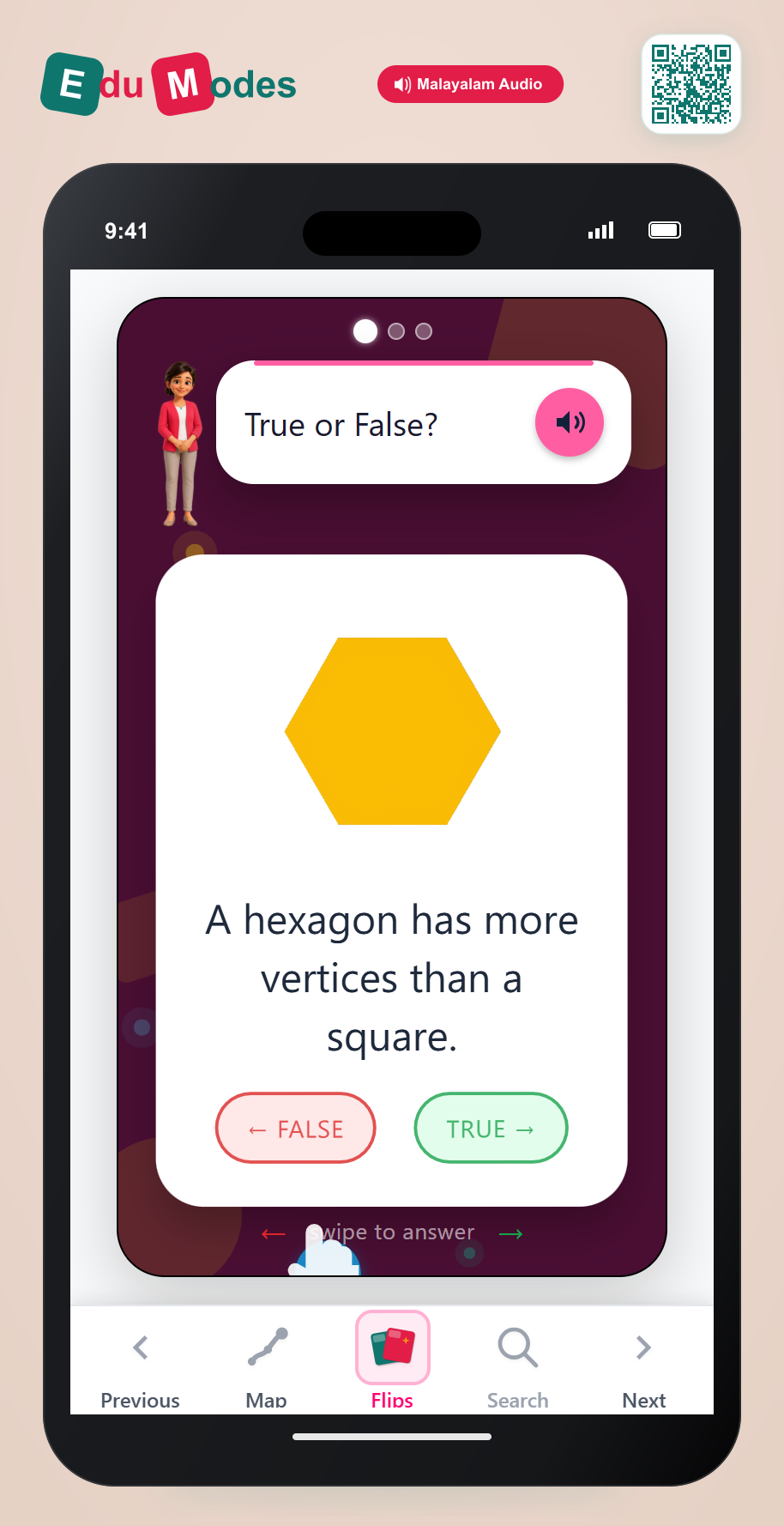 Compare vertices: True or False (Malayalam) - Interactive Learning Game Preview