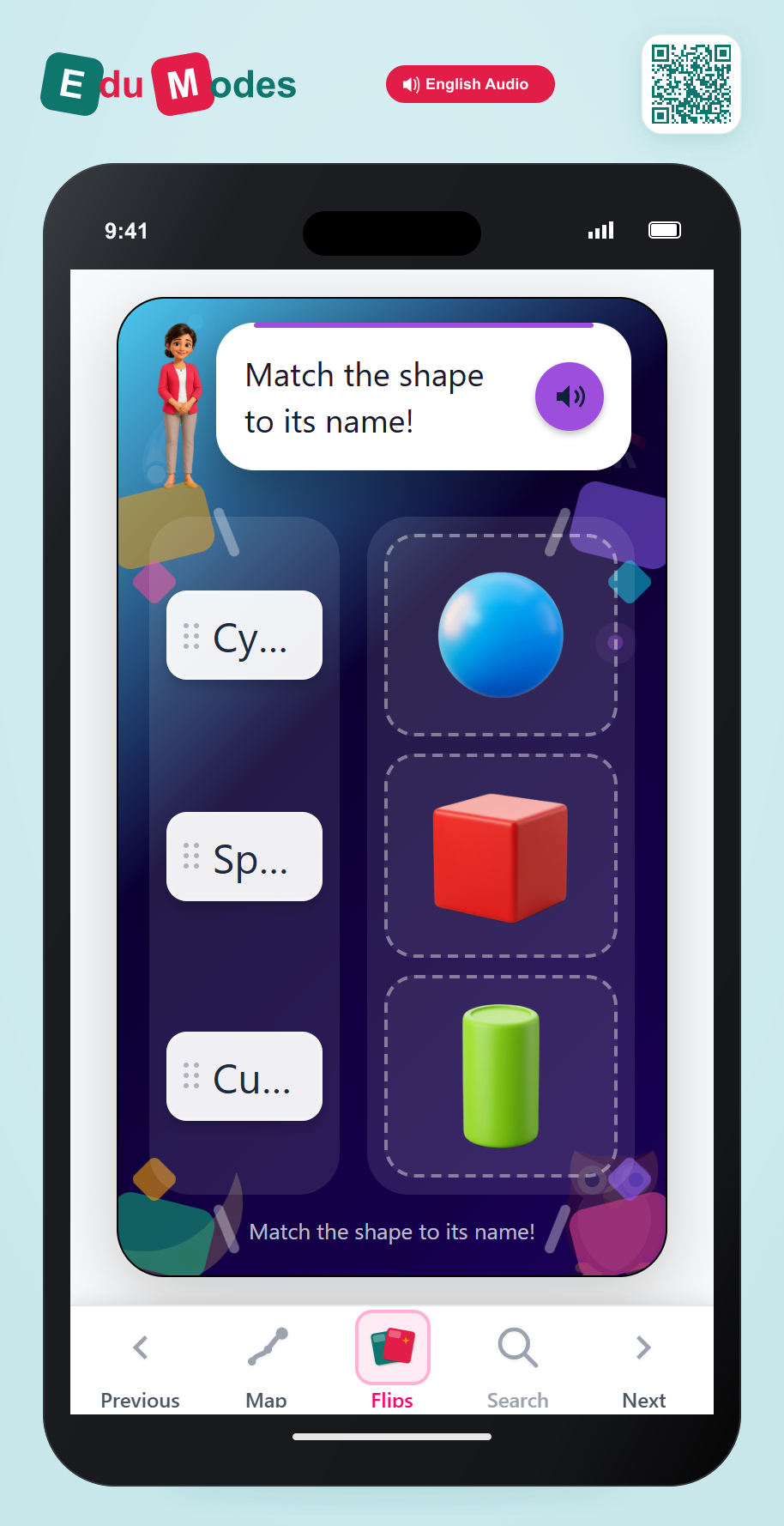 Match Basic 3D Shapes 1 - Interactive Learning Game Preview
