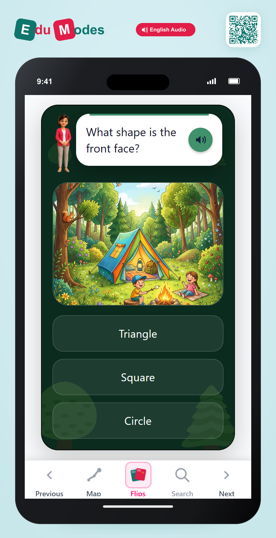 Tent Scene Shape - Interactive Learning Game Preview