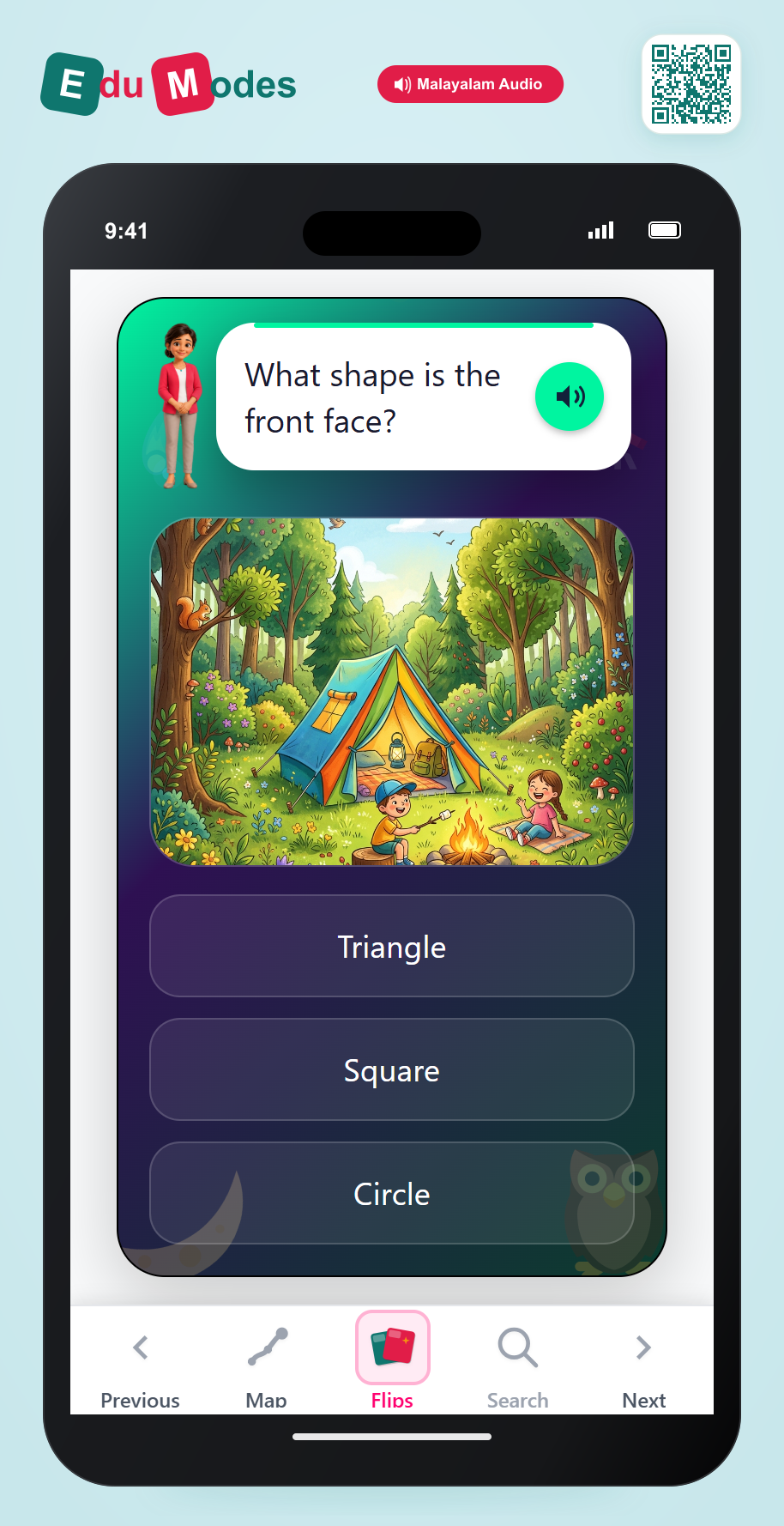Tent Scene Shape (Malayalam) - Interactive Learning Game Preview