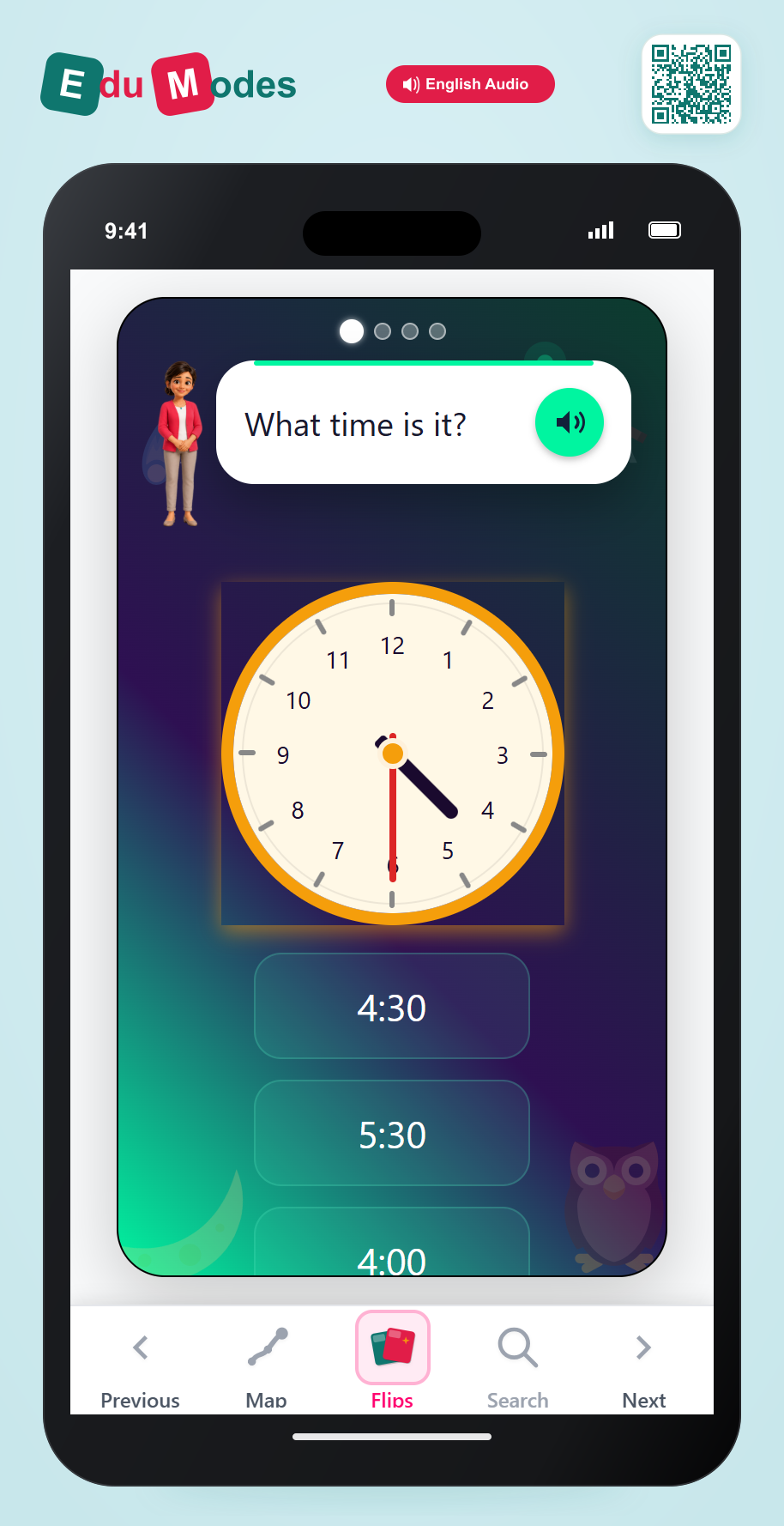 Read Clocks - Half and Quarter Past - Interactive Learning Game Preview