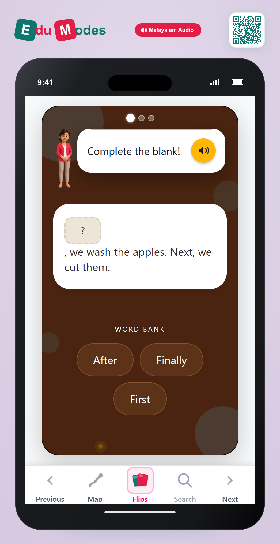 Sequence Words - Fill in (Malayalam) - Interactive Learning Game Preview