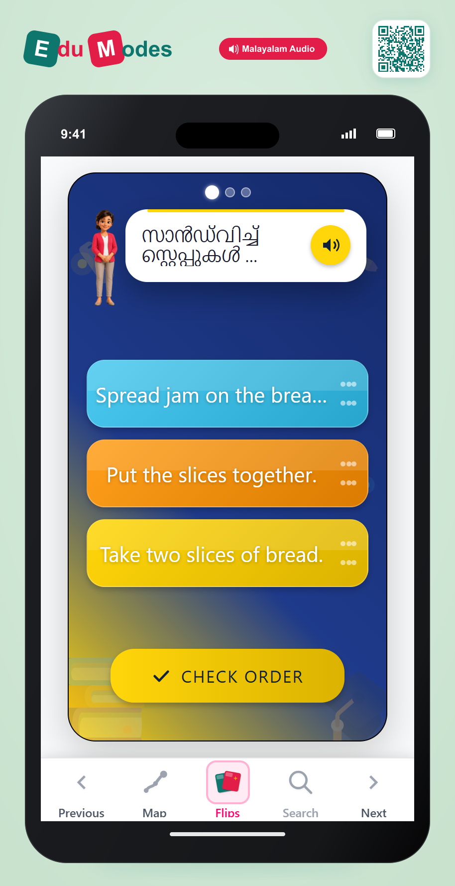 Order Events - Recipe (Malayalam) - Interactive Learning Game Preview