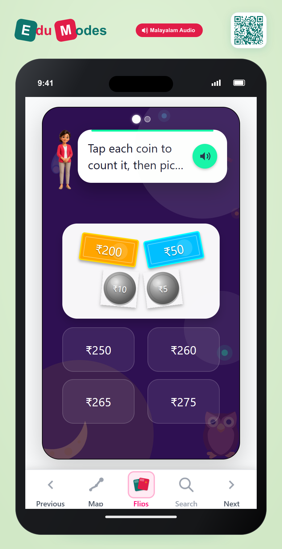Count Mixed Money - Grade 3 (Malayalam) - Interactive Learning Game Preview