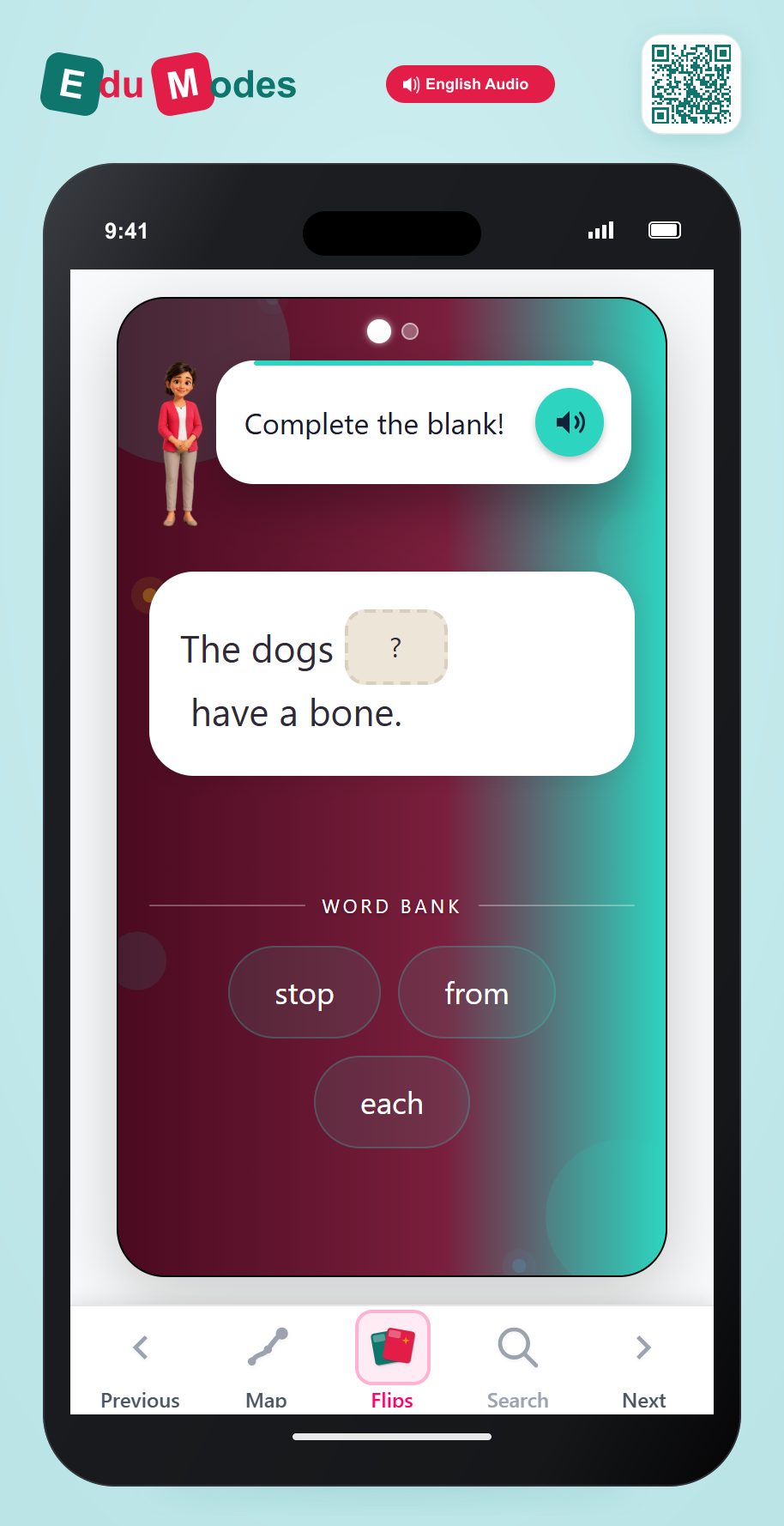 Sight words set 1: again, each, from, may, stop, than, when - Part 7 - Interactive Learning Game Preview