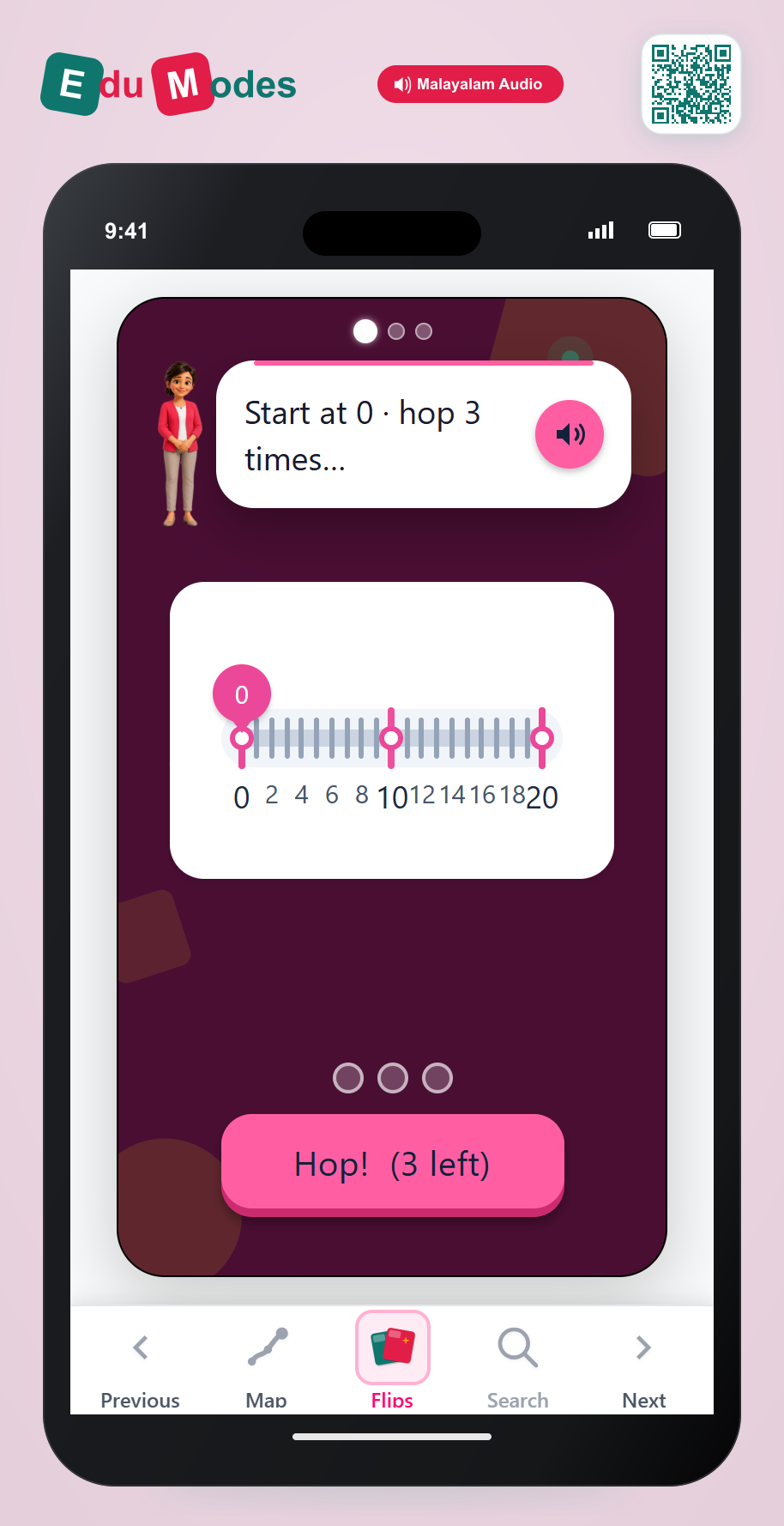 Skip-counting puzzles: Intro to 5s (Malayalam) - Interactive Learning Game Preview