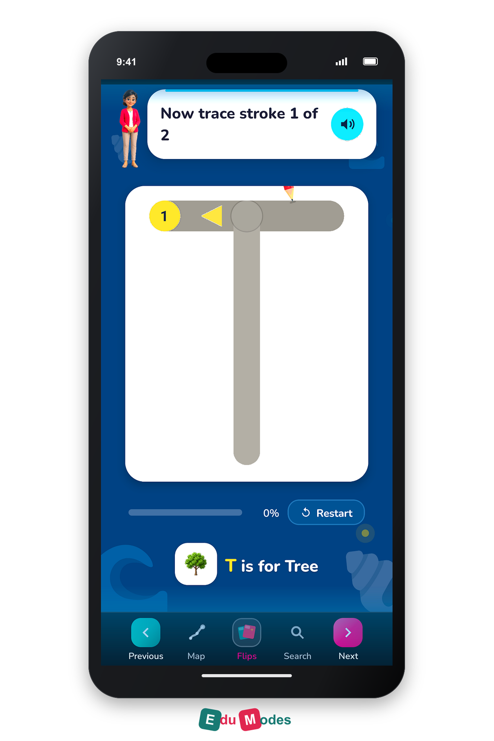 Trace the Letter T - Interactive Learning Game Preview