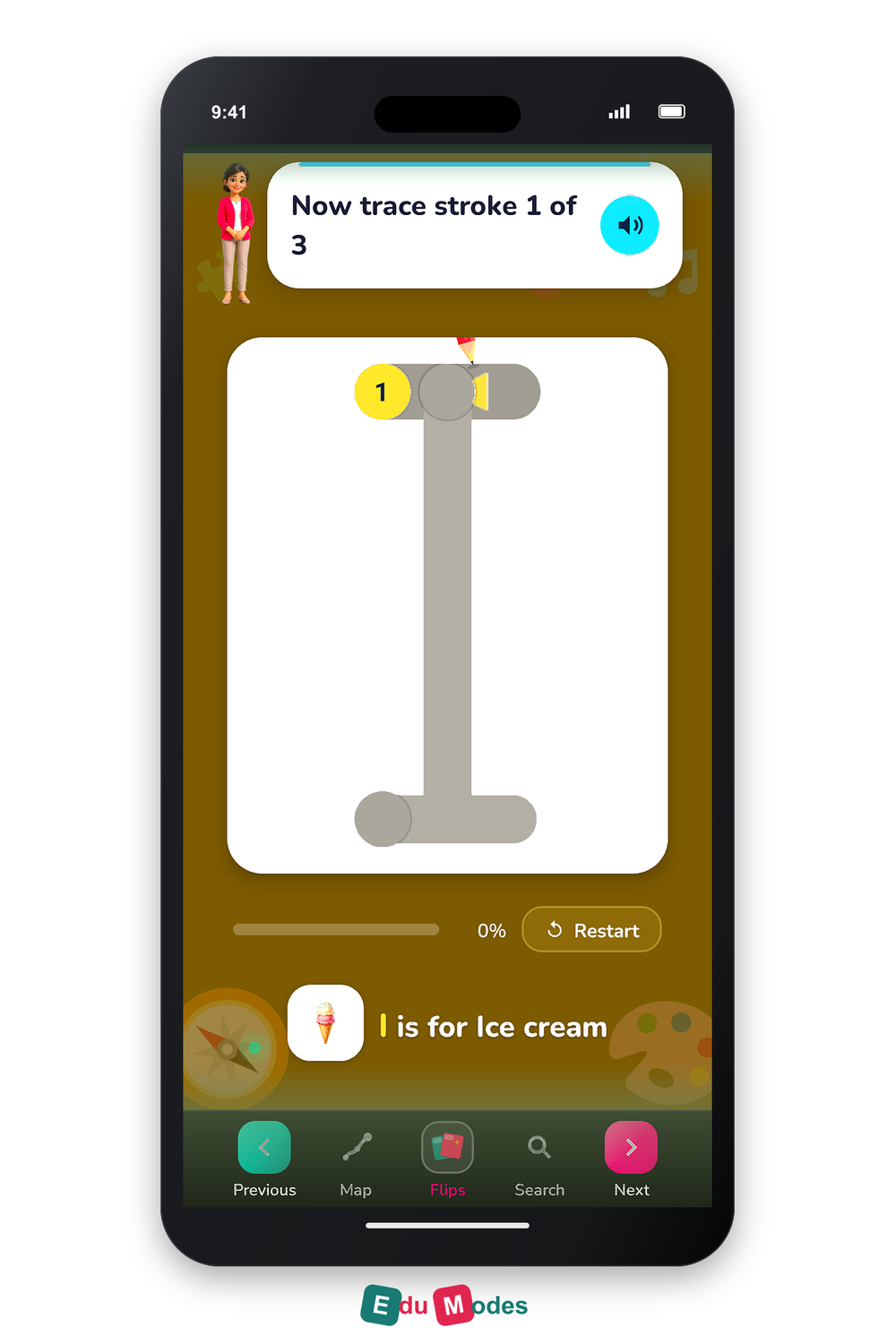 Trace the Letter I - Interactive Learning Game Preview
