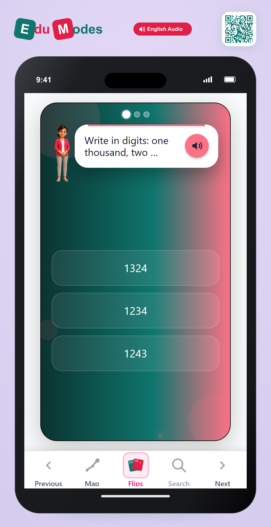 4-Digit Word to Digits - Interactive Learning Game Preview