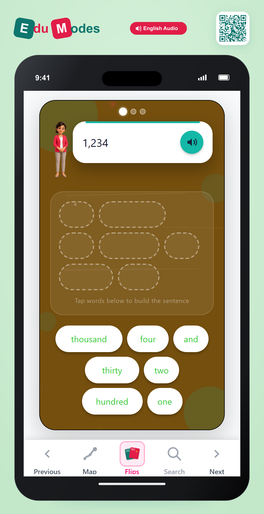 4-Digit Digits to Words - Interactive Learning Game Preview