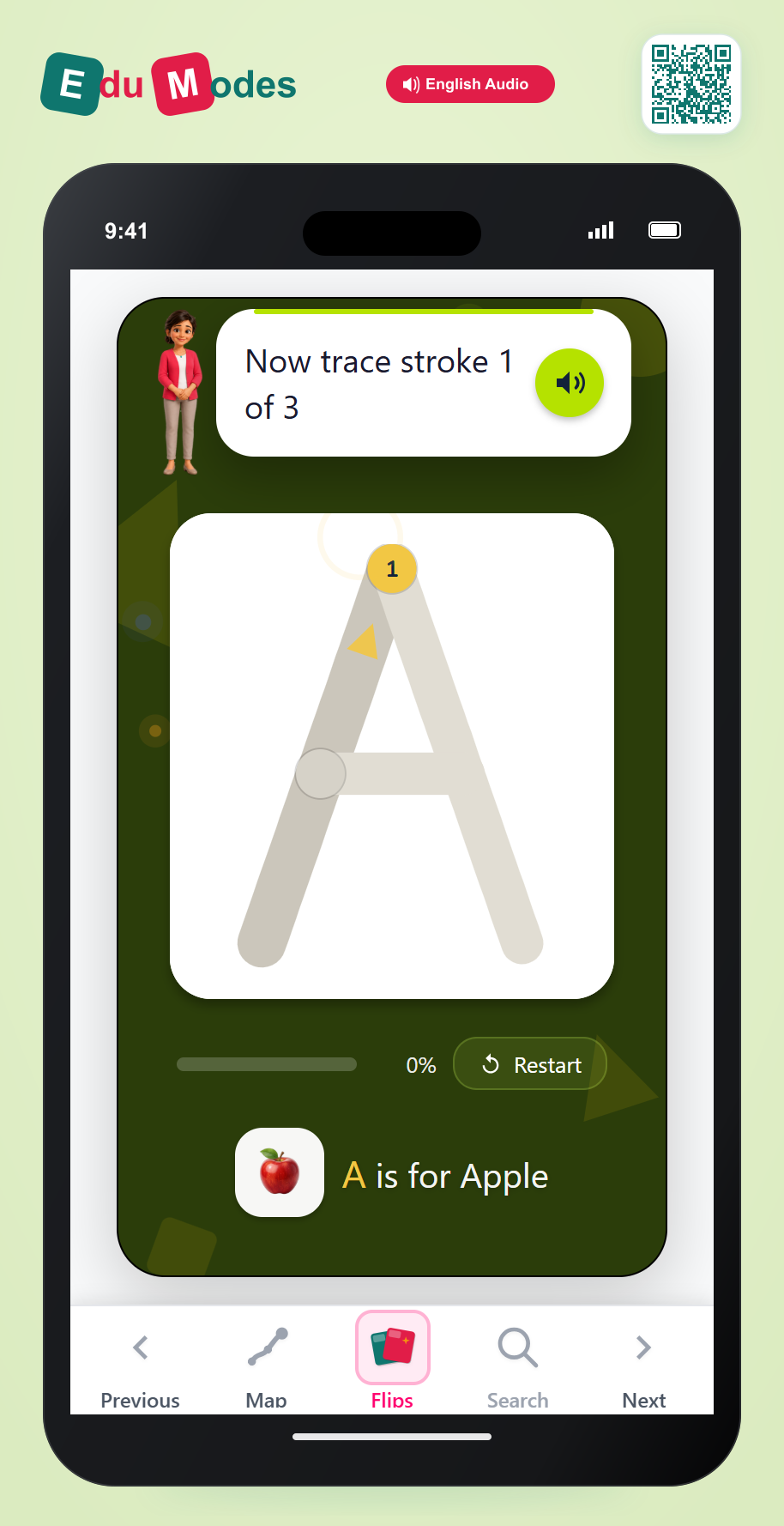 Trace the Letter A - Interactive Learning Game Preview