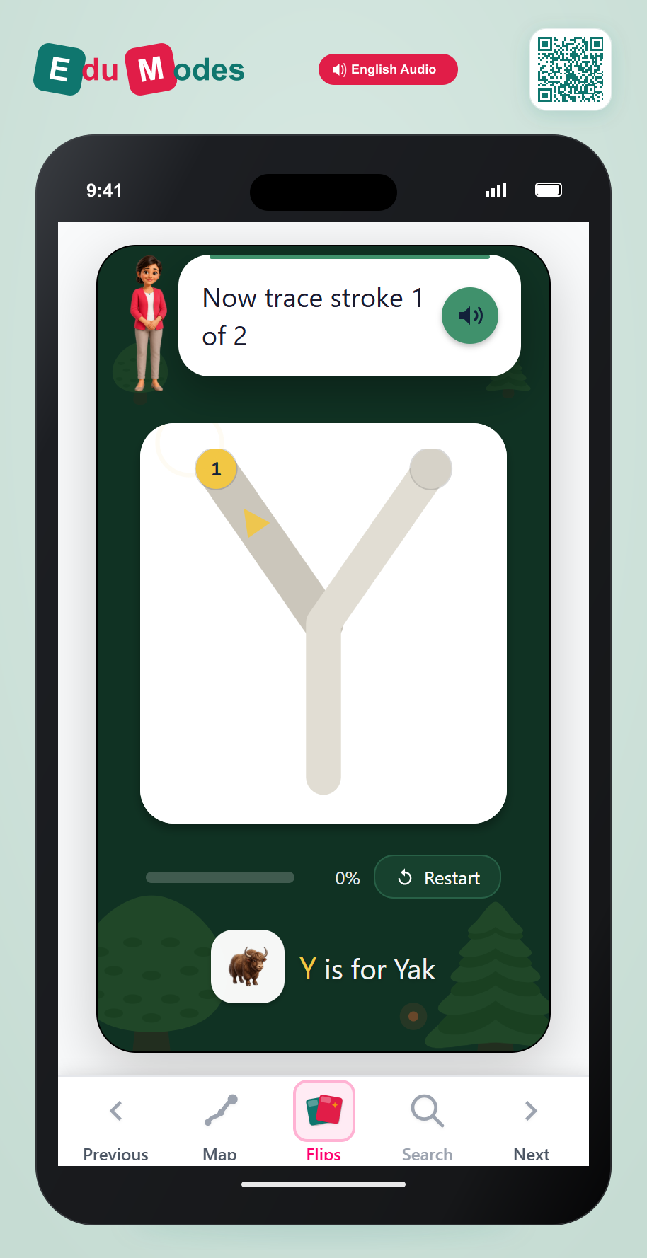 Trace the Letter Y - Interactive Learning Game Preview