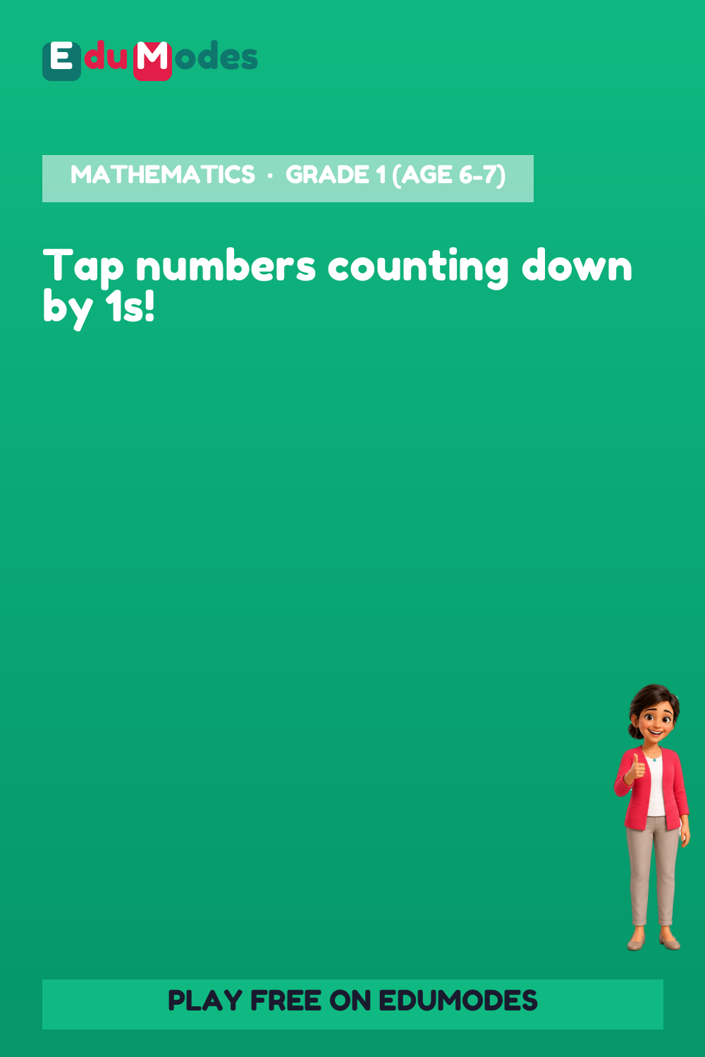 Counting Down by 1s and 2s Sequence Order - Interactive Learning Game Preview