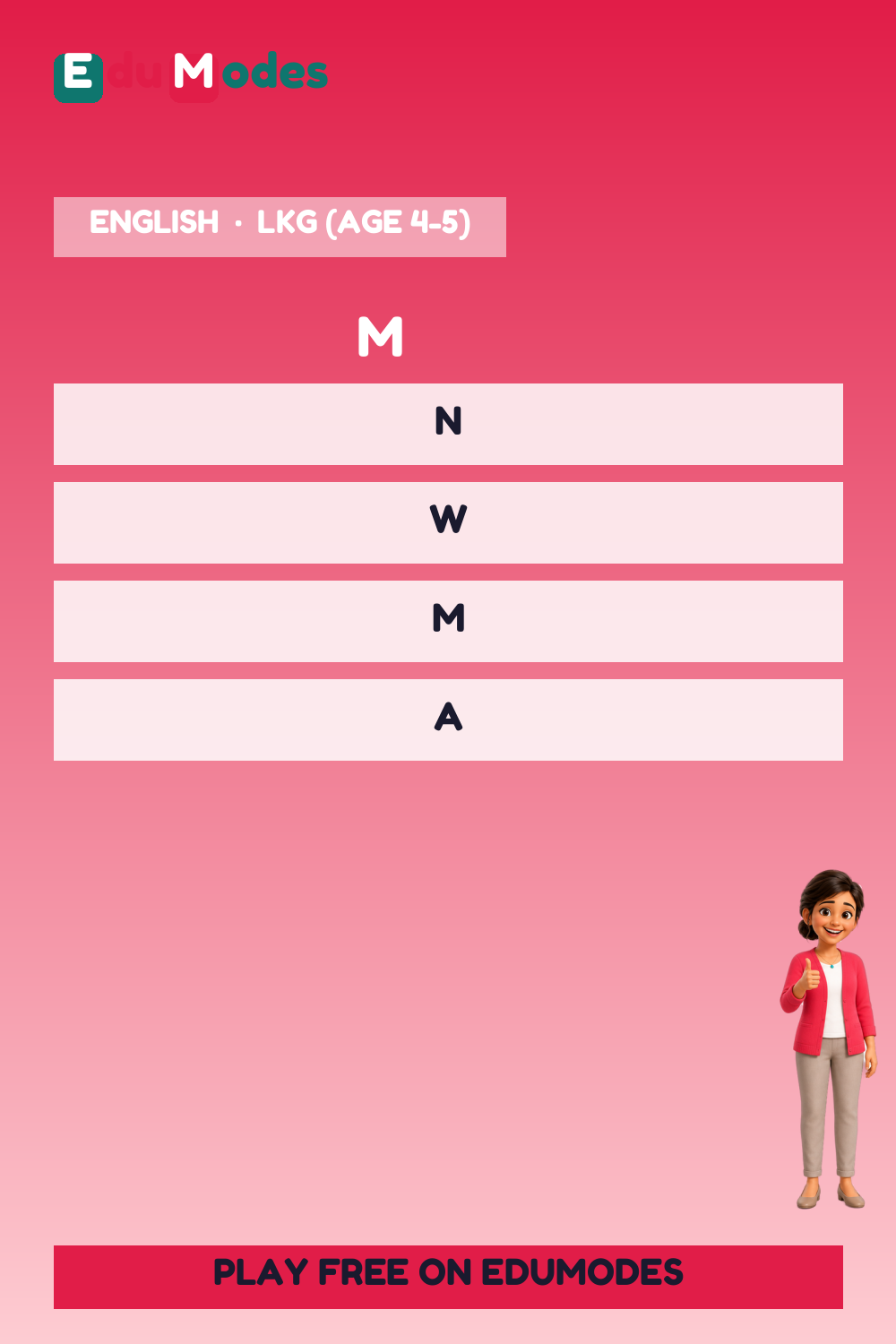 Uppercase Letters M, N, O (Malayalam) - Interactive Learning Game Preview