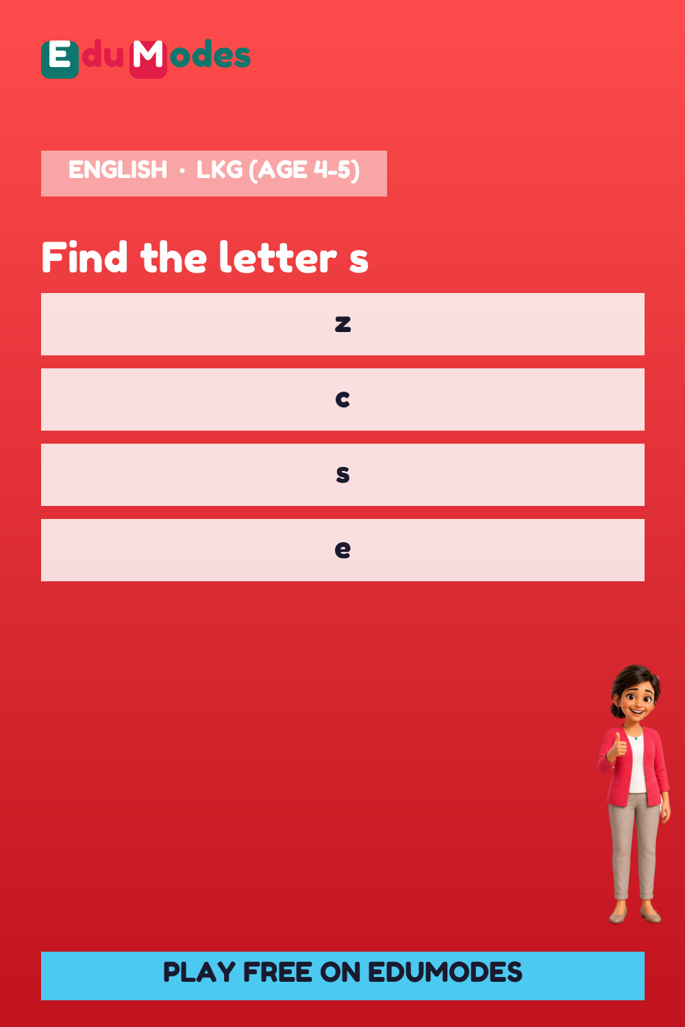 Lowercase Letters s, t, u - Interactive Learning Game Preview