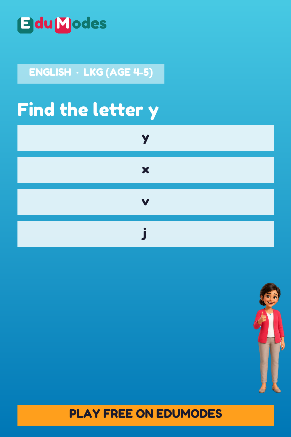 Lowercase Letters y, z - Interactive Learning Game Preview