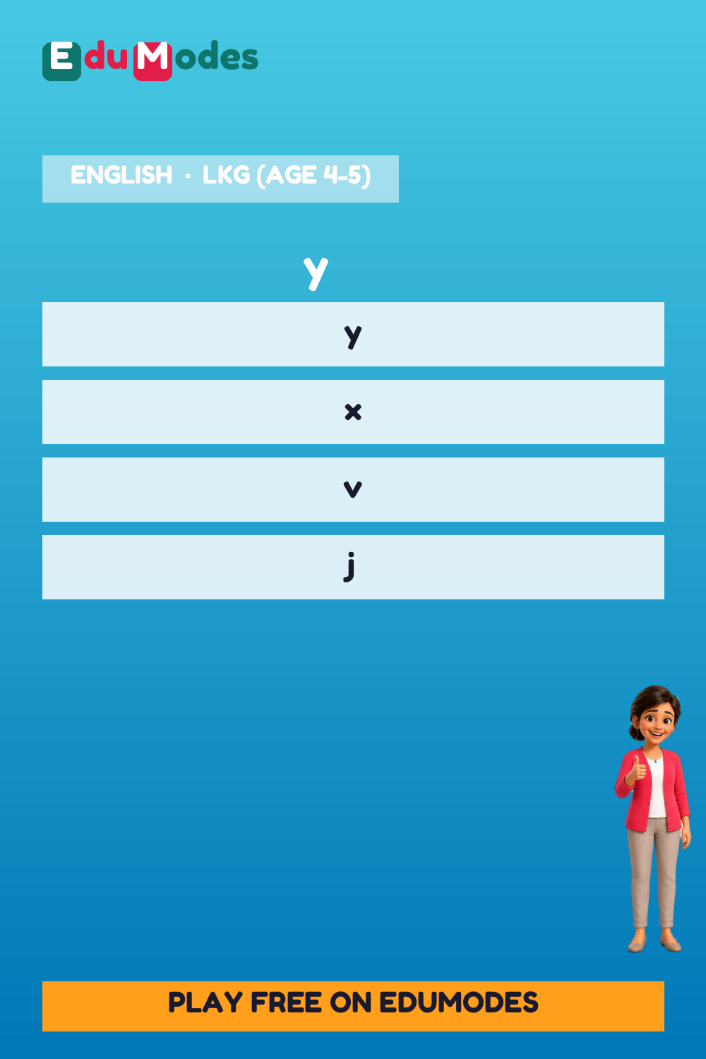 Lowercase Letters y, z (Malayalam) - Interactive Learning Game Preview