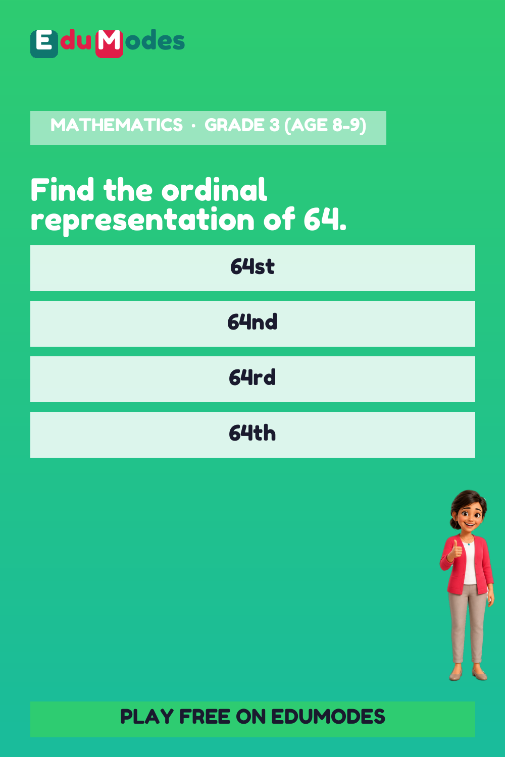Ordinal Numbers to 100th - Number Notation - Interactive Learning Game Preview