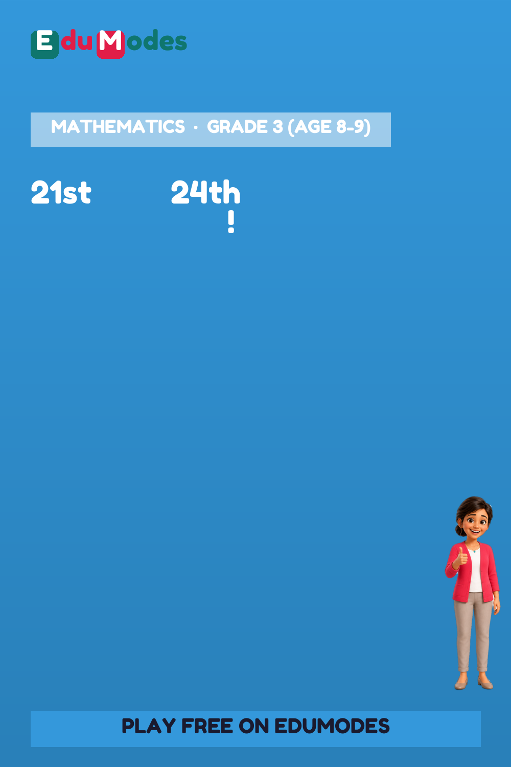 Ordinal Numbers to 100th - Sequence & Positions (Malayalam) - Interactive Learning Game Preview