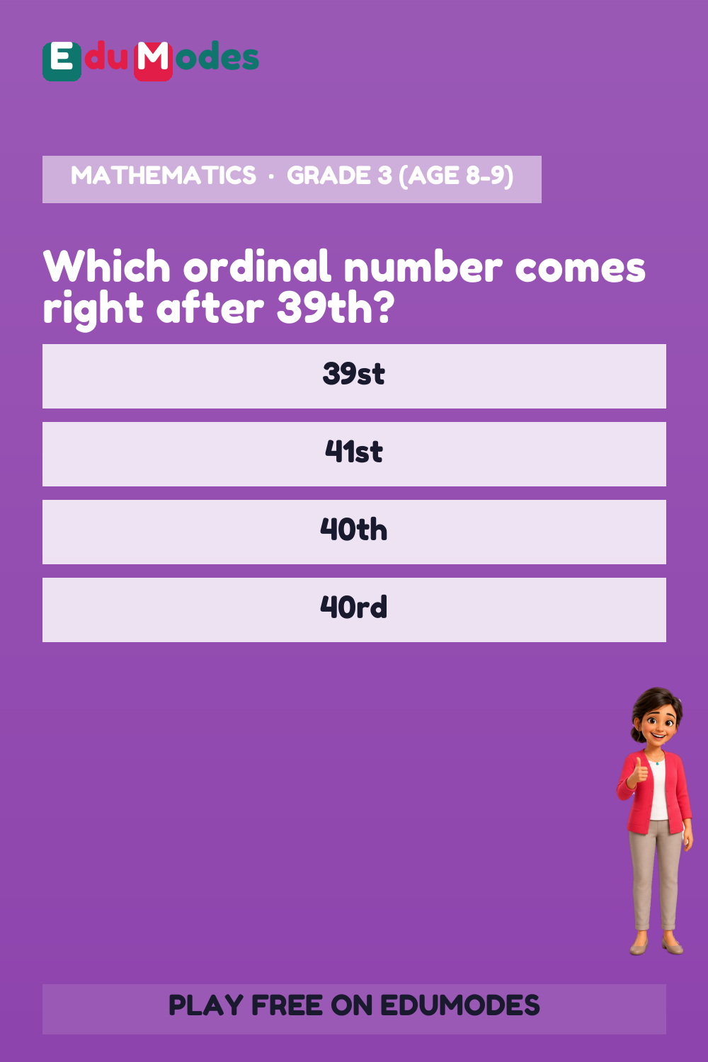 Ordinal Numbers to 100th - Topic Review - Interactive Learning Game Preview