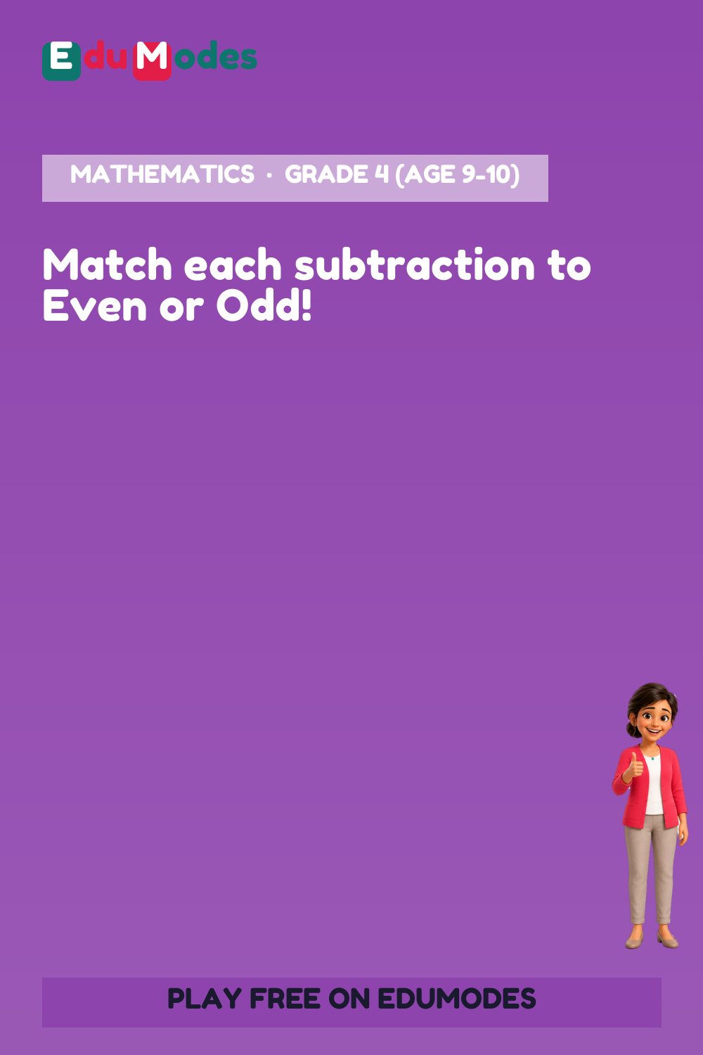 Multi-Digit Subtraction Parity Matching - Interactive Learning Game Preview
