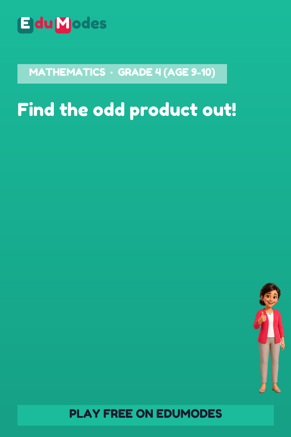 Multiplication Parity - Odd One Out - Interactive Learning Game Preview