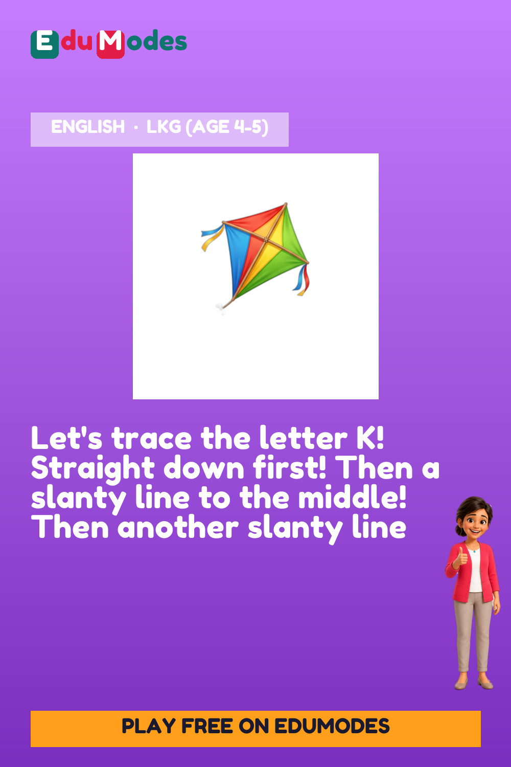 Trace the Letter K - Interactive Learning Game Preview