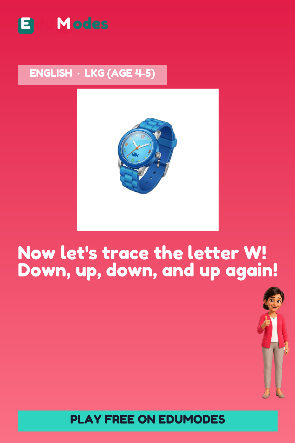 Trace the Letter W - Interactive Learning Game Preview
