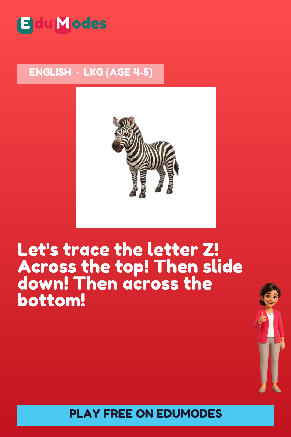 Trace the Letter Z - Interactive Learning Game Preview