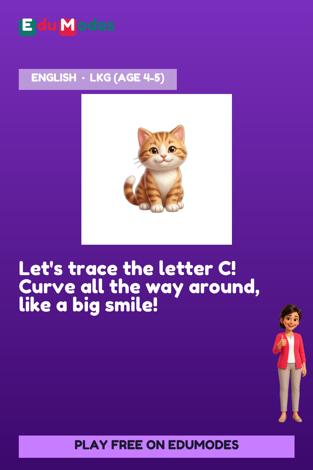 Trace the Letter C - Interactive Learning Game Preview