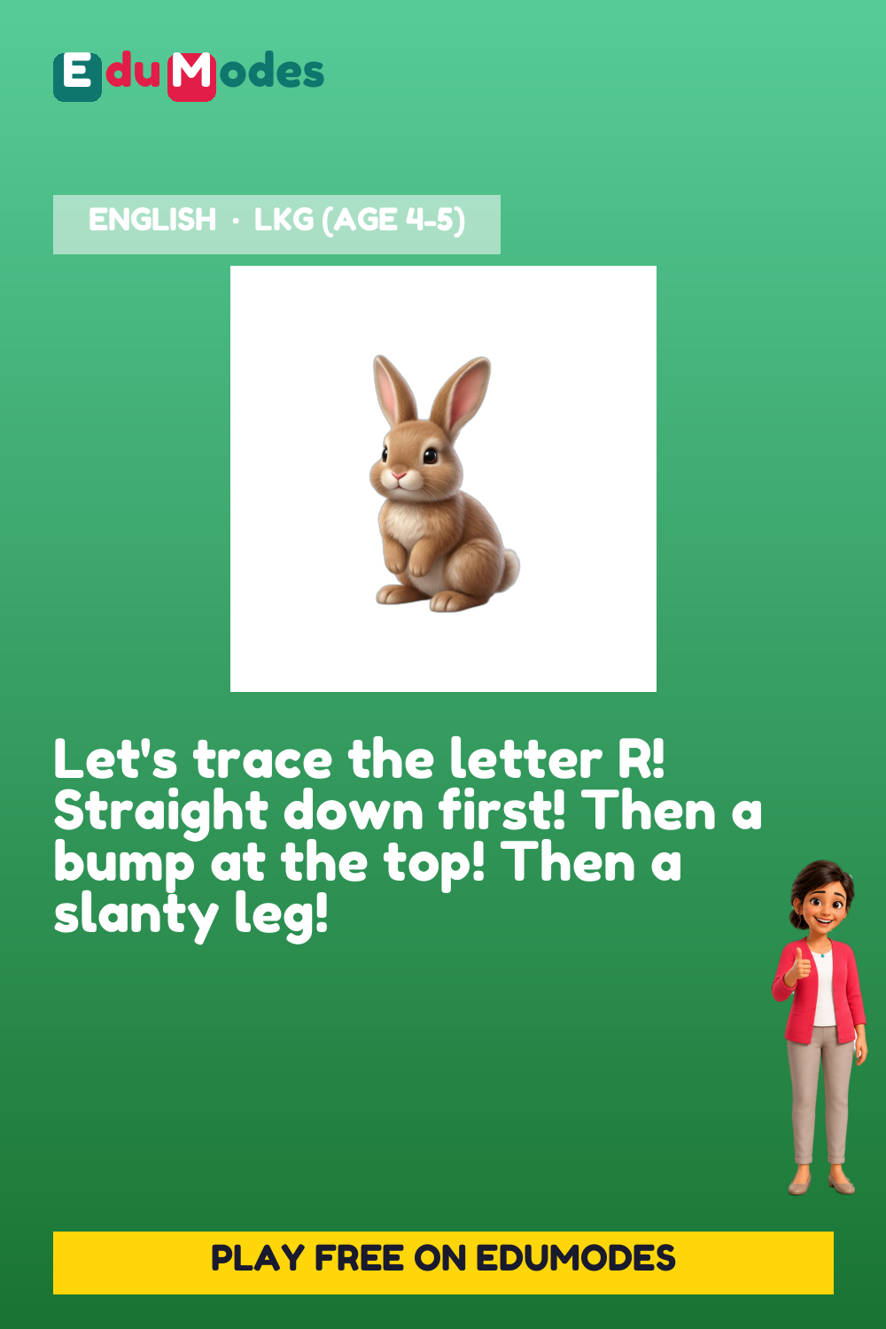 Trace the Letter R - Interactive Learning Game Preview