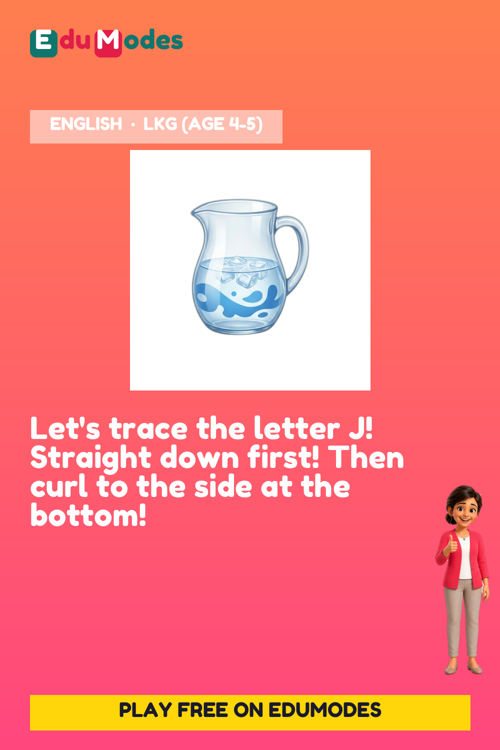 Trace the Letter J - Interactive Learning Game Preview