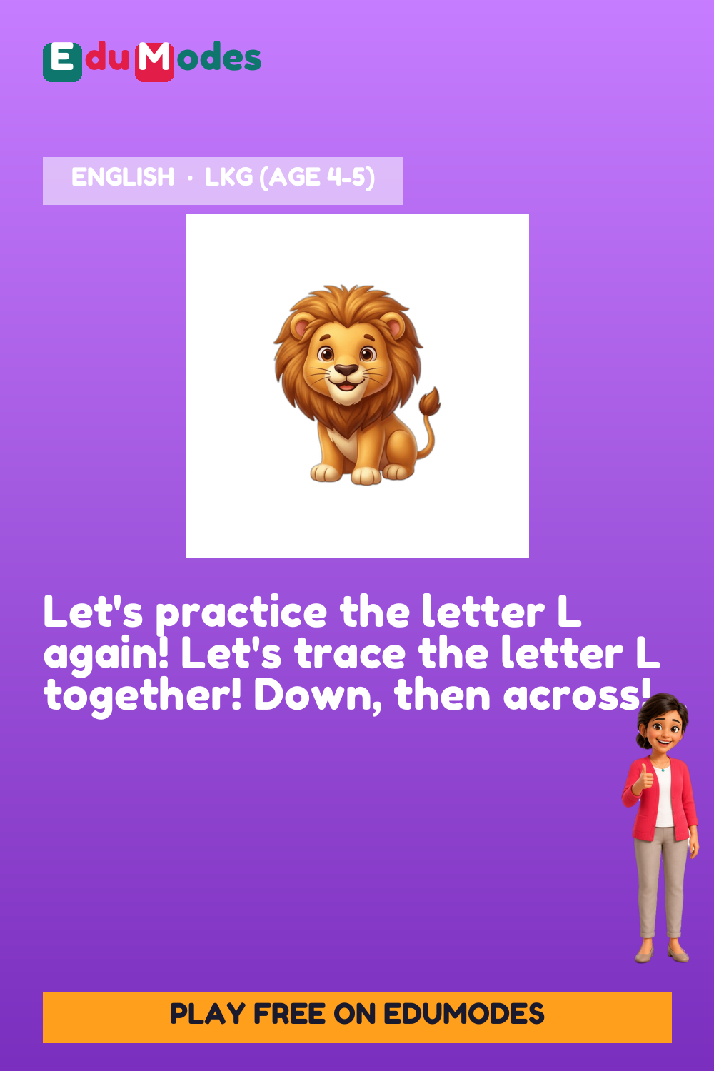 Trace the Letter L Again - Interactive Learning Game Preview