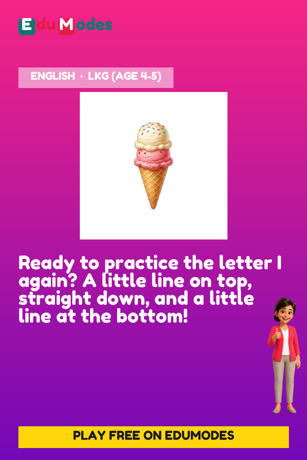 Trace the Letter I Again - Interactive Learning Game Preview