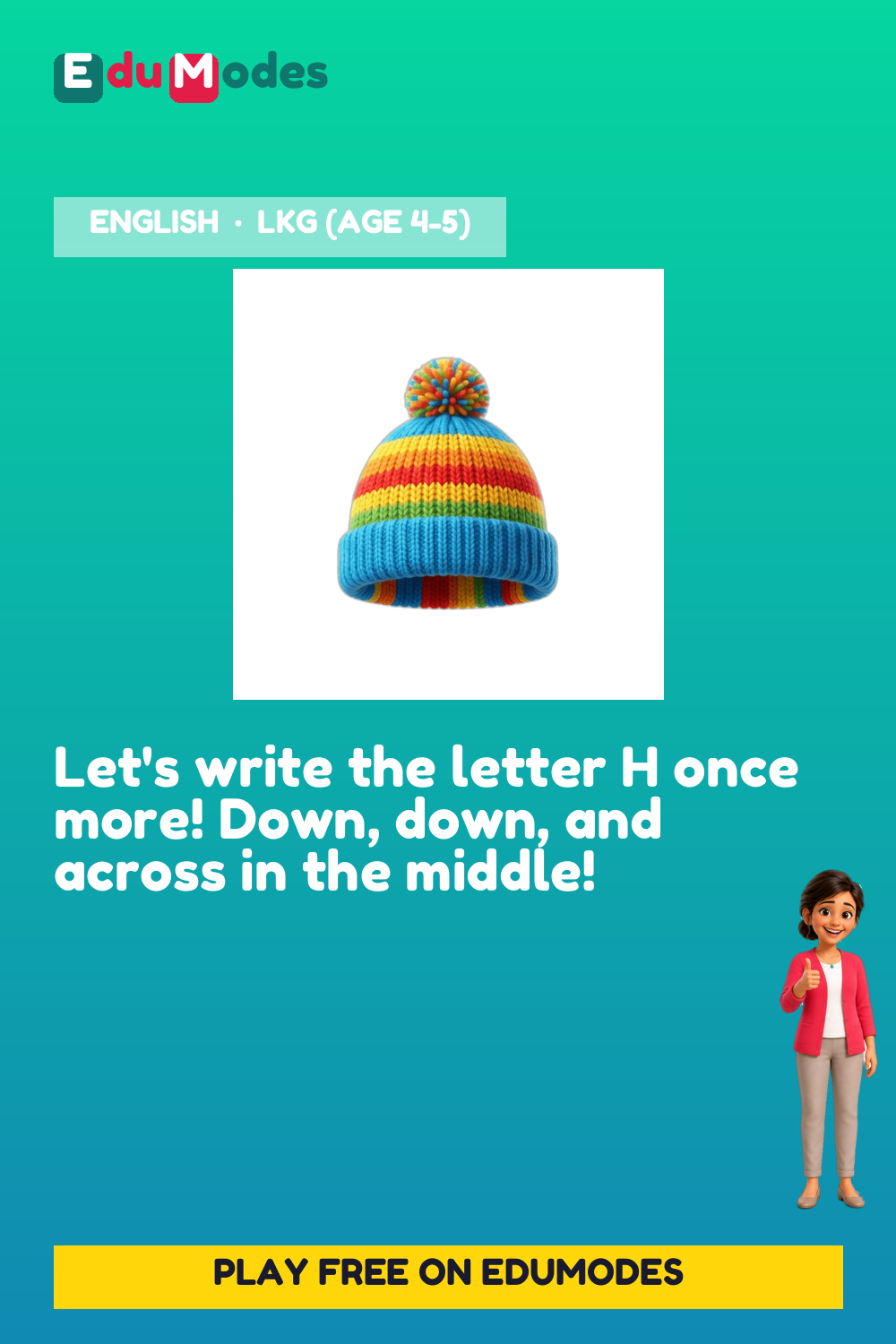 Trace the Letter H Again - Interactive Learning Game Preview