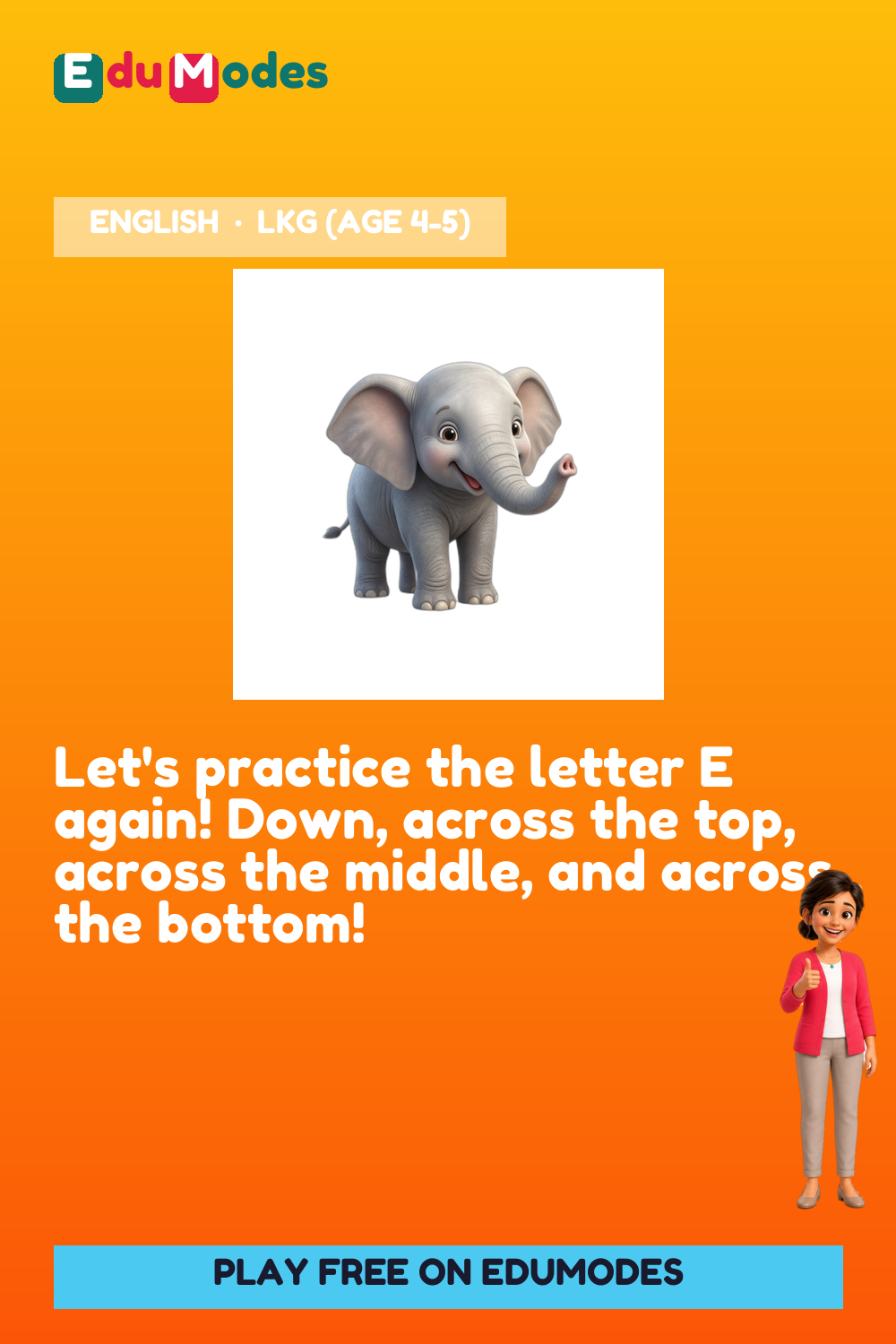 Trace the Letter E Again - Interactive Learning Game Preview