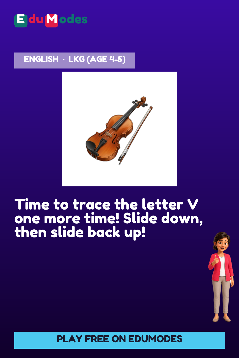 Trace the Letter V Again - Interactive Learning Game Preview