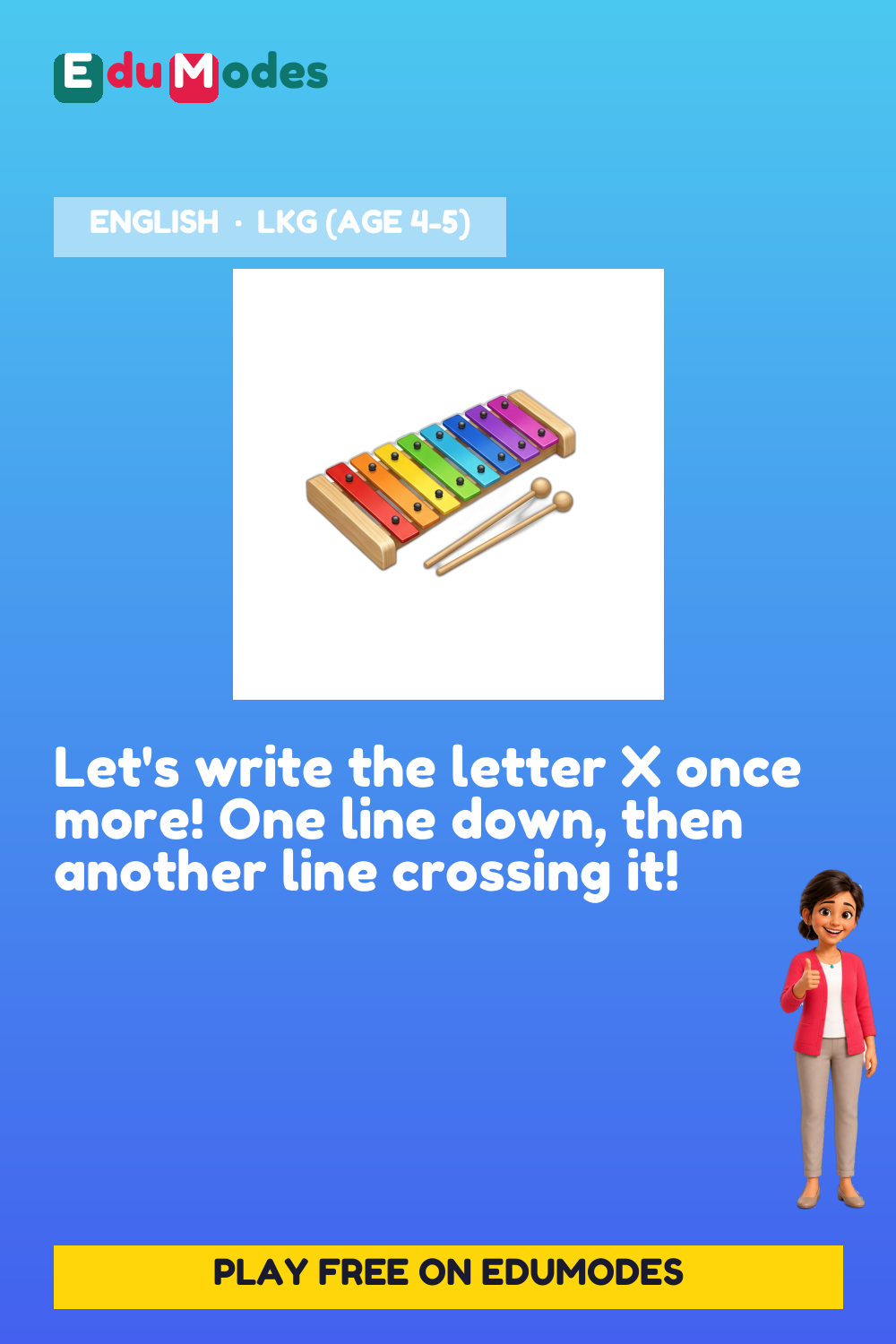 Trace the Letter X Again - Interactive Learning Game Preview