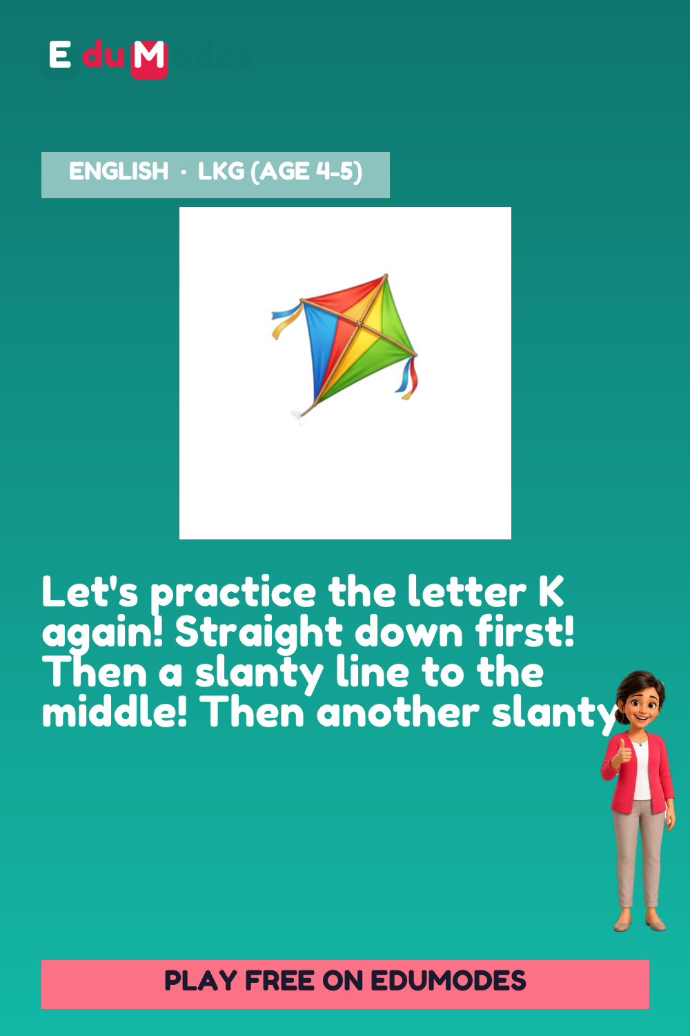 Trace the Letter K Again - Interactive Learning Game Preview