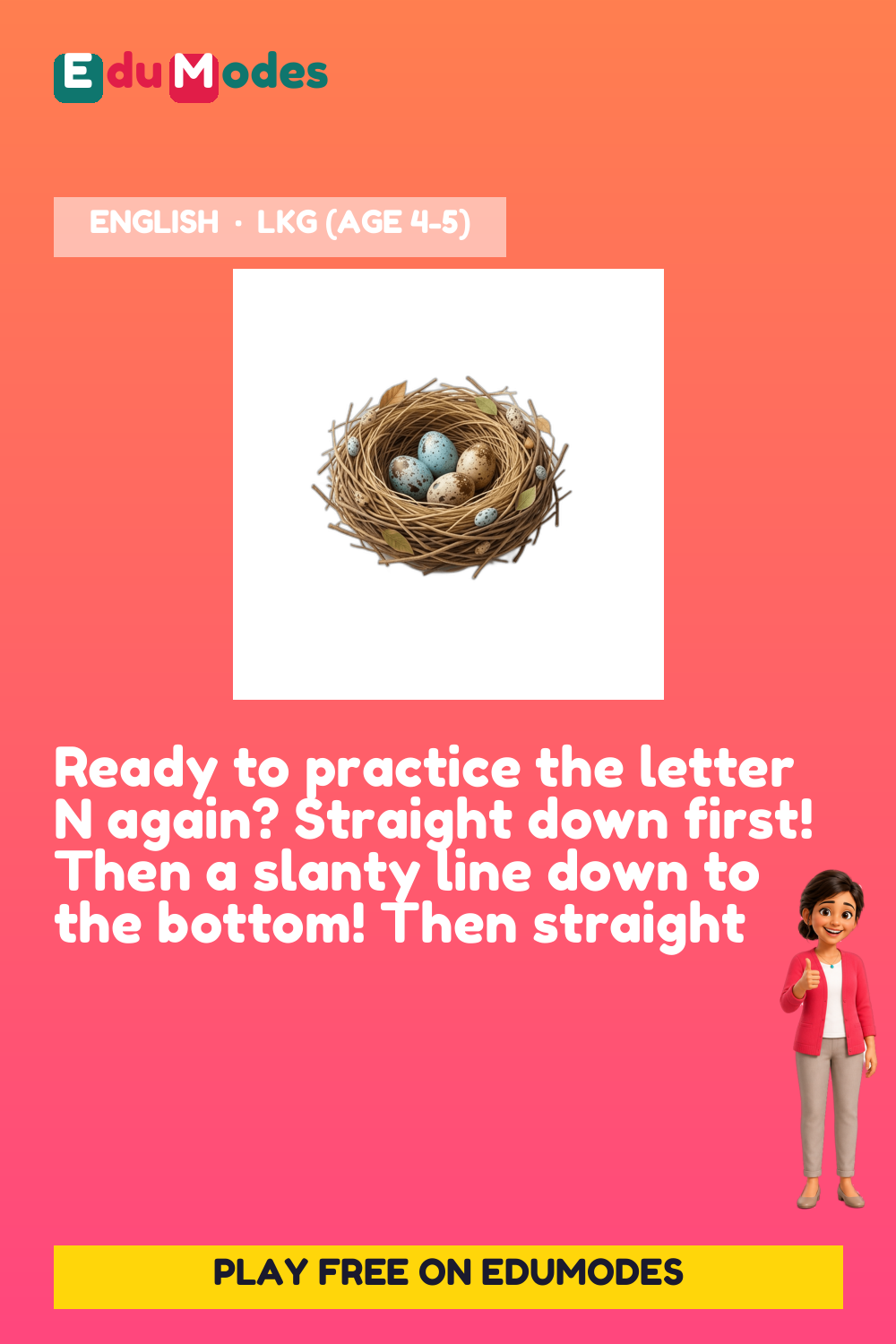 Trace the Letter N Again - Interactive Learning Game Preview